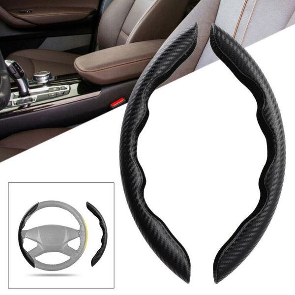 

steering wheel covers a pair carbon fiber look universal car cover non-slip accessory automobiles parts
