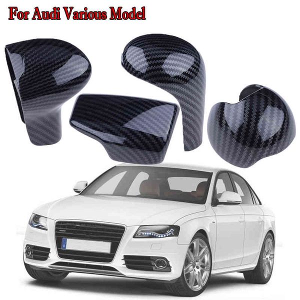 

carbon fiber pattern gear shift knob handle cover for a4l s4 q7 a3 a5 various model