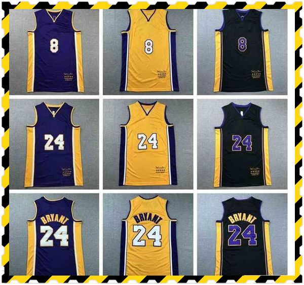 Maglie da basket da uomo Black Retirement Recordative Edition Maglia Los Angeles Mamba cucita autentica con etichette reali