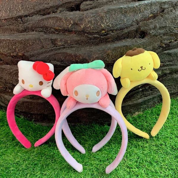 

cute cartoon melody jade cinnamon dog pudding girl plush headdress, Black;brown