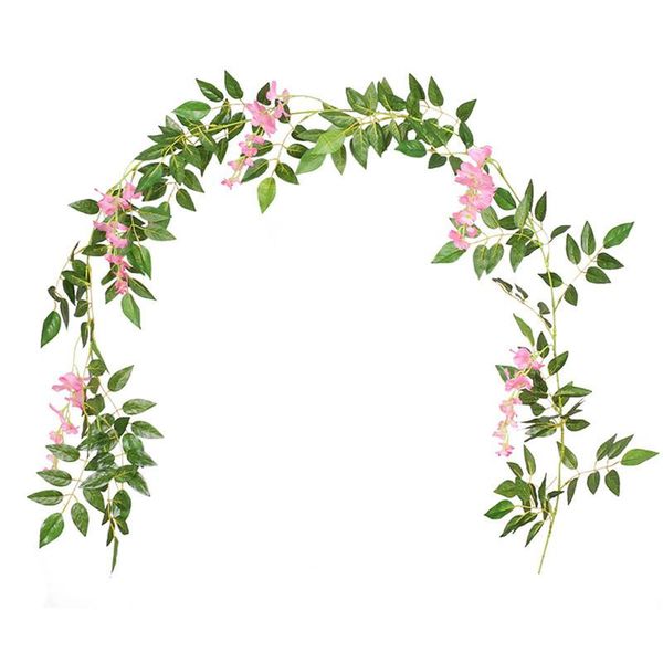 

decorative flowers & wreaths simulation rattan strip wisteria wall-mounted artificial flower vine for wedding diy craft home party kids room