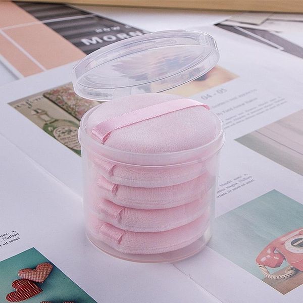 

sponges, applicators & cotton 5 pcs round hand hook ribbon makeup powder puff honey