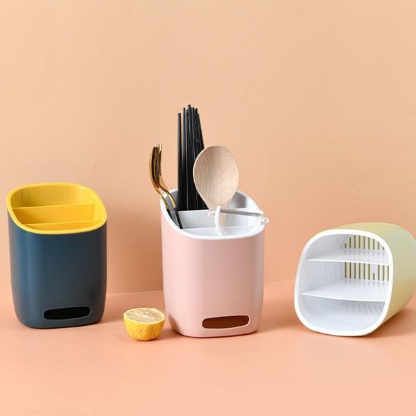 

multifunctional spoon fork chopstick storage holder box tableware shelf three layers cutlery drain rack organizer case for h056 bottles & ja