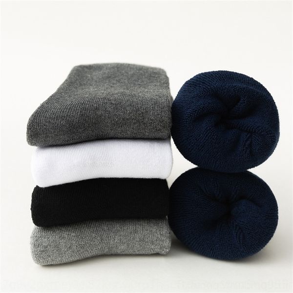 

Hky men's cotton towel men's autumn and medium towel hose winter pure color medium tube socks plush thick stockings winter warm terry socks, Black