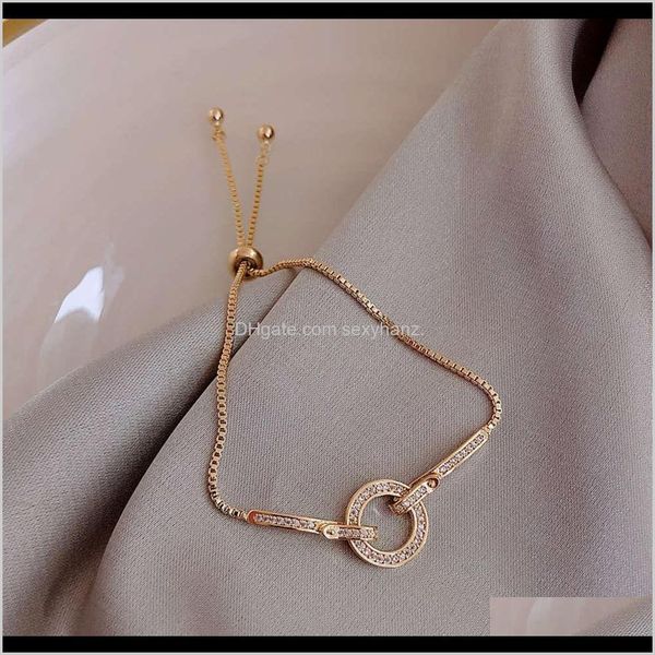 

charm bracelets jewelry drop delivery 2021 wrist light micro inlay technology full diamond ring advanced luxury bracelet 2zrki, Golden;silver