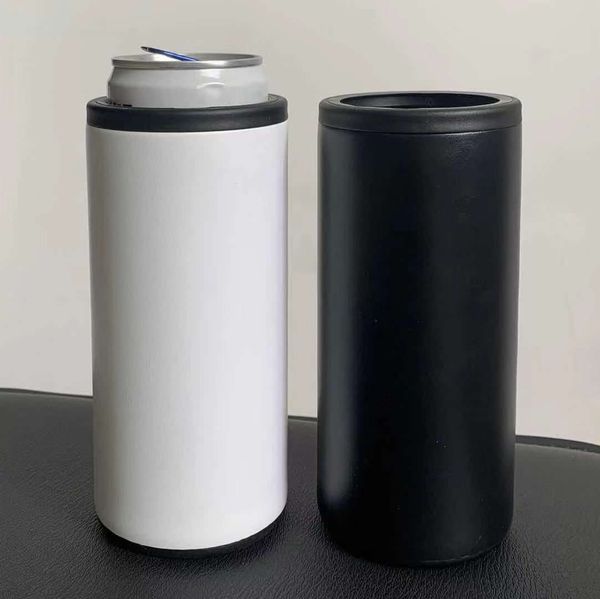 12oz sublimação cola latas cooler aço inoxidável tumbler isolador de parede dupla titular de cerveja de vácuo para padrão 330ml pode mantê-lo frio aaa