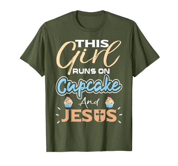 

Cute funny gift idea - This girl runs on cupcakes and jesus T-Shirt, Mainly pictures