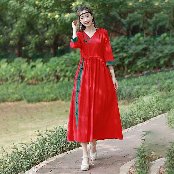 

women dress spring dresses red yellow dark green 871 casual, Black;gray