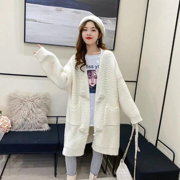 

women's jackets long cardigan women sweater autumn winter sleeve knitted plus size jacket loose ladies sweaters cardigans, Black;brown