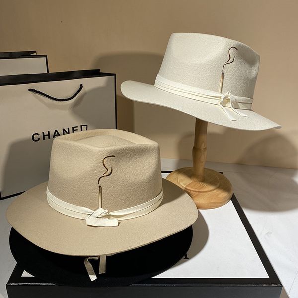 

panamanian match diamond wool hat luxury show women's autumn and winter, Yellow