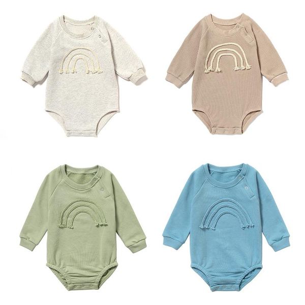 

rompers born baby boys girls autumn long sleeve infants jumpsuits kids children clothes, Blue