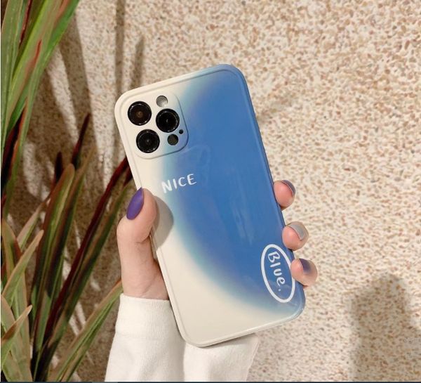 

blue gradient phone cases for iphone 12 11 pro promax xs max 8 plus