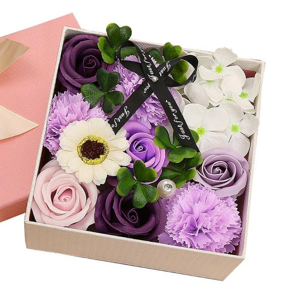

decorative flowers & wreaths valentine's day gift birthday rose soap flower small square box exquisite with fragrance