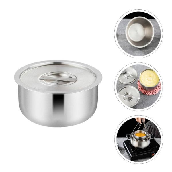 

bowls 1pc stainless steel bowl with lid steamed egg cake baking container