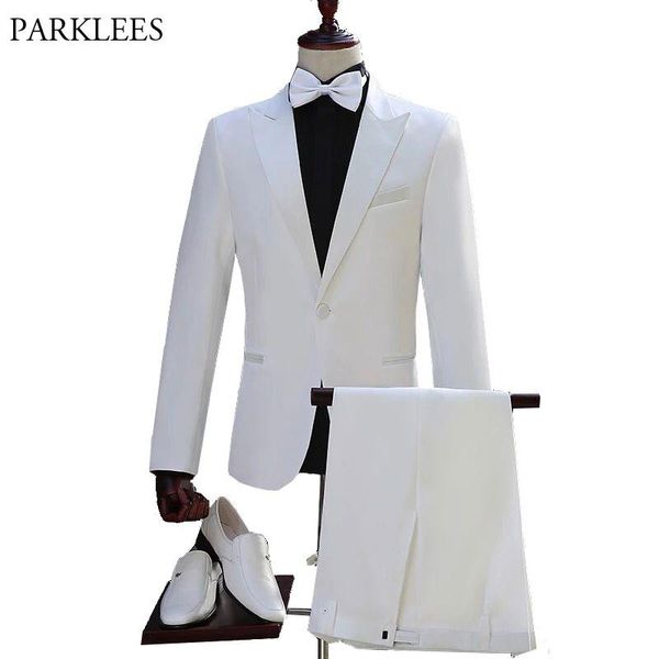 

wedding groom tuxedo suit men 2021 brand mens suits prom dresses with pants bowtie slim fit party banquet chorus costume homme men's &, White;black