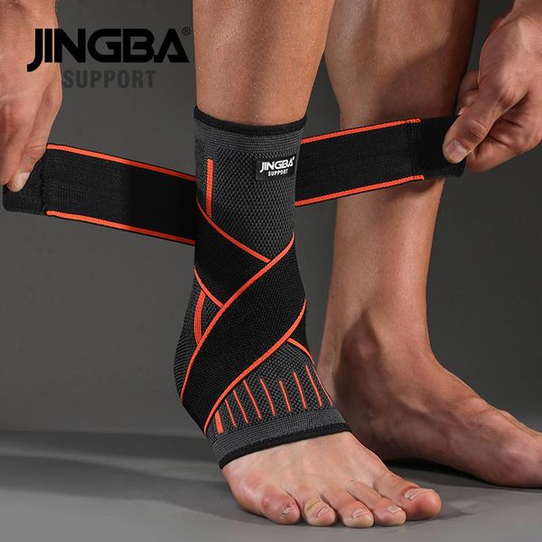 

ankle support one piece protective football basketball brace compression nylon strap belt cycling running protector, Blue;black