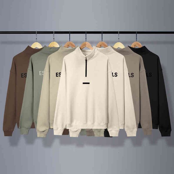 

men's hoodies & sweatshirts essentials hoodies sweatahirt fog essential europen fashion sweater zipper half hip hop weaters streetwear, Black