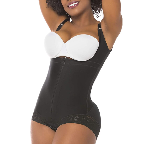 

women's shapers fajas colombianas post liposuction compression garments shaper bodysuit for women, Black;white