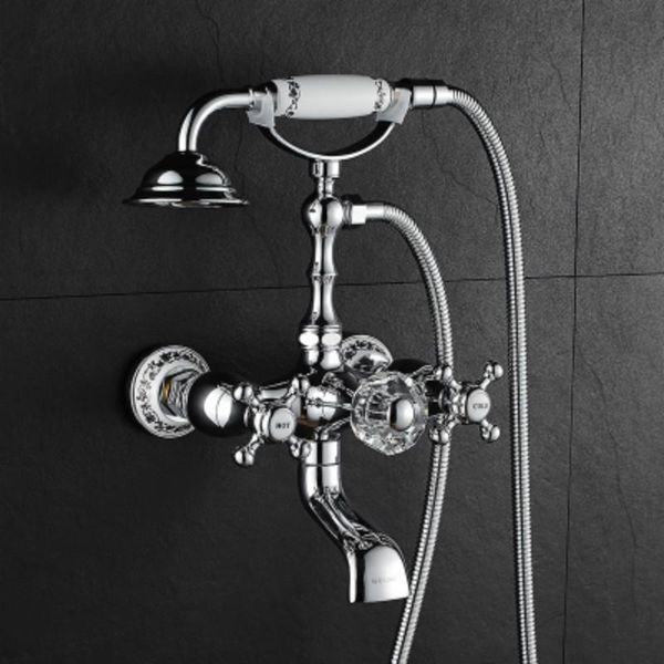 

bathroom sink faucets and cold mixed water bath faucet antique copper double hole shower set with hand-held sprayer chrome