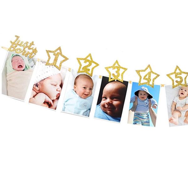 

party decoration star po holder wall frame 1st birthday decorations kids baby shower one years diy banners
