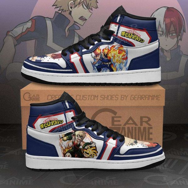 

customization todoroki and bakugo sneakers my hero academia anime shoes
