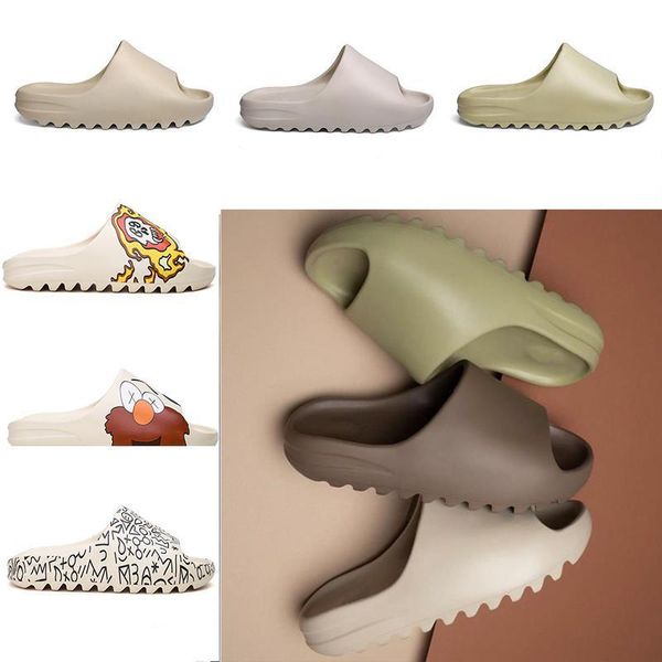 

cool women flip triple shoesslides slippers graffiti resin earth brown desert sand slide bone sandals men rubber size flops 35-45 black qxru