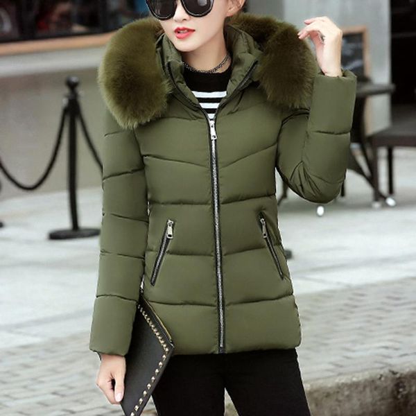 

women's jackets fashion 2021 winter jacket female hooded cotton coat warm parka clothing thick, Black;brown