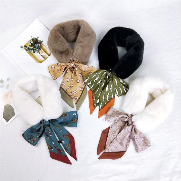 

scarves scarf female autumn winter korean version warm thickening heating student ins girl net red plush neck, Blue;gray