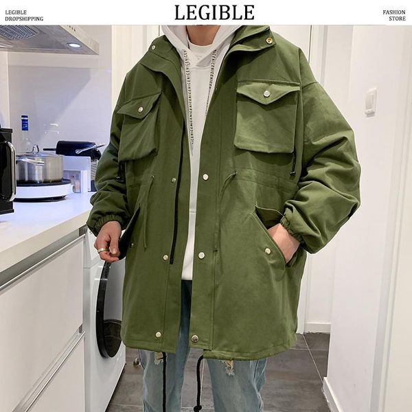 

spring autumn hip hop jackets men solid windbreaker loose casual jacket male coats streetwear men's, Black;brown