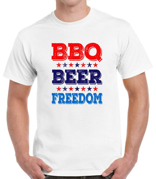 

bbq beer om america t-shirt, White;black