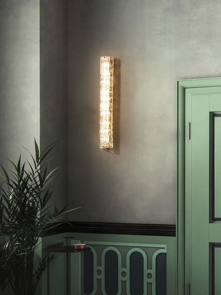 

water-glass long wall lamp modern light luxury living room aisle all copper bedroom bedside lamps