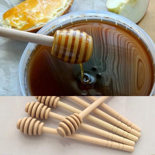 

spoons 2pc/1pc practical long handle wood honey spoon mixing stick dipper for jar coffee milk tea supplies kitchen tools