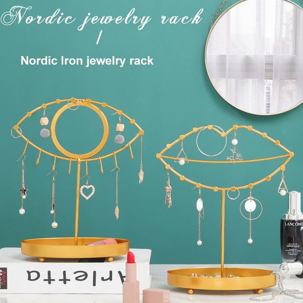 

hooks & rails wrought iron jewelry bracket holder rack deskearrings necklaces storage organizer ear studs display for home bedroom