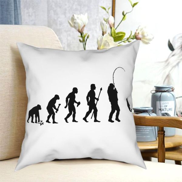 

evolution of man and fishing square pillow case cushions for sofa novelty pillowcover home decor cushion/decorative