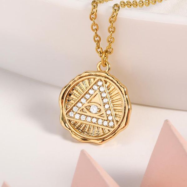 

pendant necklaces shape turkish devil evil eye necklace for women islam hamsa eyes stainless steel chain jewelry accessories, Silver