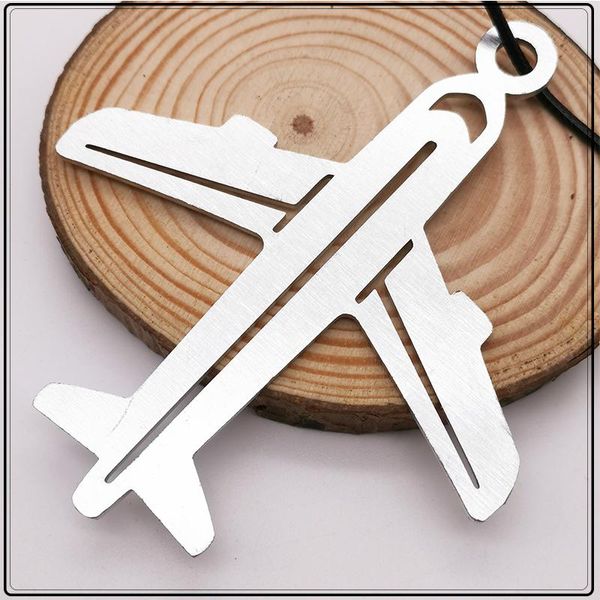 

pendant necklaces neo gothic for women airplane silver color stainless steel chain vintage coco punk cute necklace jewelry
