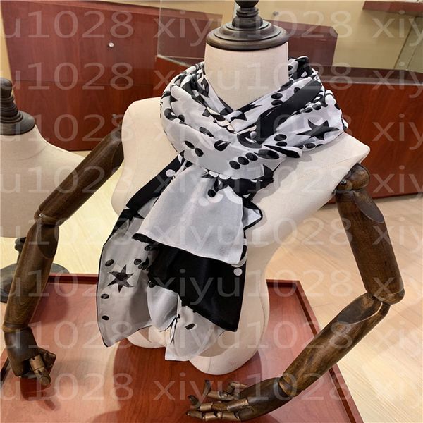 

65-180cm scarves brand womens senior long double chiffon silk shawls fashion tourism soft designer luxury gift printing scarf, Blue;gray