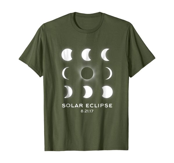 

solar eclipse 2017 t-shirt - phases of the solar eclipse, White;black