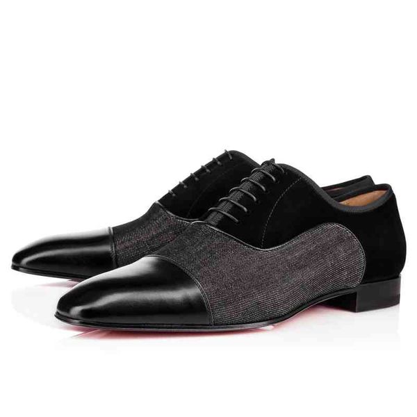 

greggo fashion brand orlato gentleman red bottom shoes genuine leather oxford mens womens walking flats wedding party loafers, Black