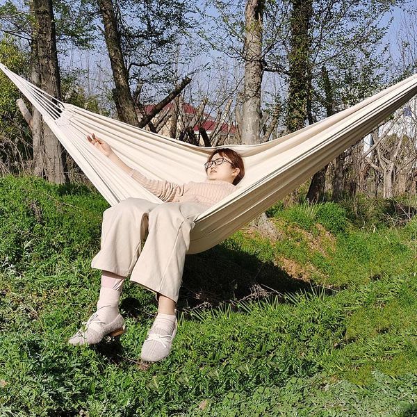 

outdoor games & activities white canvas hammock