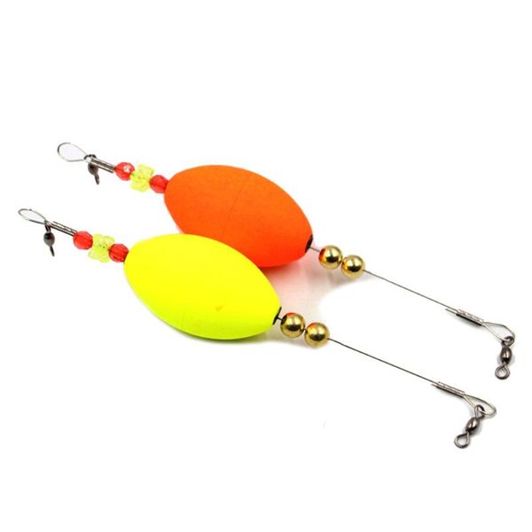 

fishing accessories 2 colors float cork floats foam+wire+copper beads orange/yellow