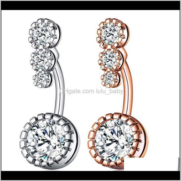 

& bell drop delivery 2021 diamond dangle bars button belly crystal body jewelry navel piercing rings flower shape pendant nsdyx, Silver
