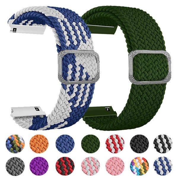 

watch bands elastic nylon strap for huawei 3 gt 2 46mm 42mm band bracelet honor es gs pro adjustable sports 20mm 22mm watchbands, Black;brown