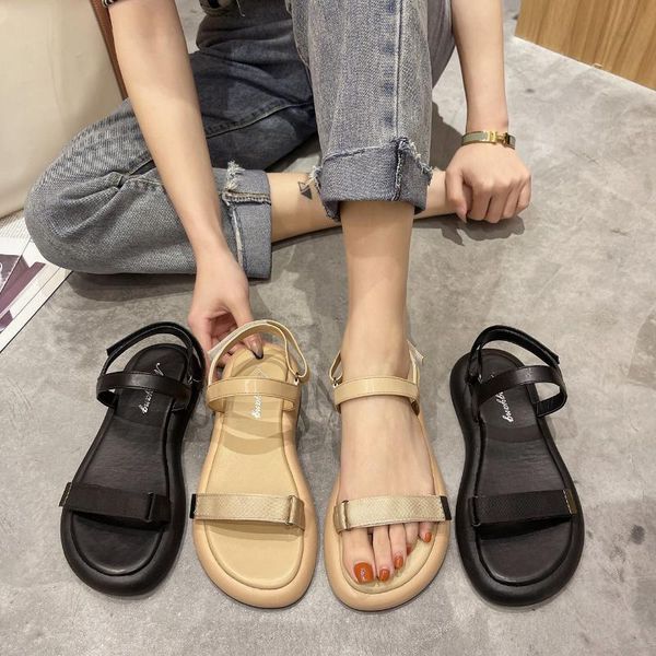 

sandals muffins shoe 2021 summer shoes clear heels flat suit female beige platform without fashion low gladiator girls black