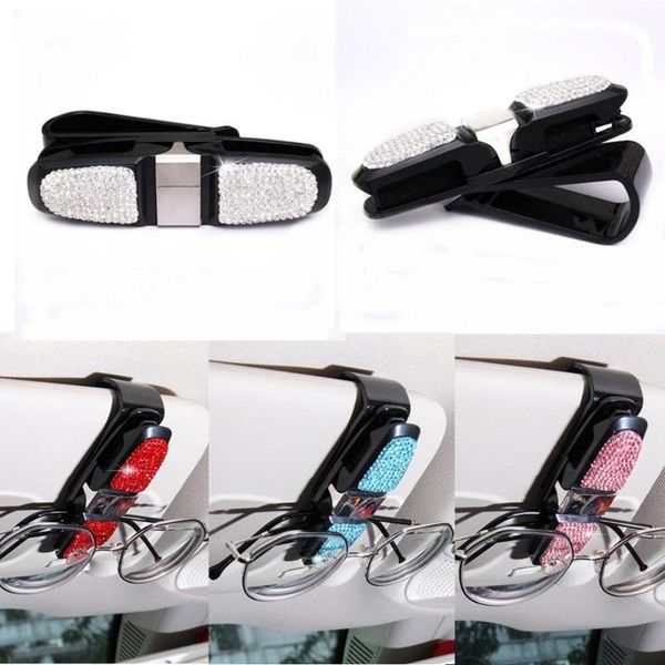 

other interior accessories car glasses clip 1pc universal diamond sun visor sunglasses holder rhineston