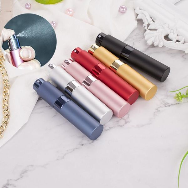 

storage bottles & jars s_10pcs/lot 8ml refillable perfume bottle 8cc metal pump spray travel aluminum atomizer