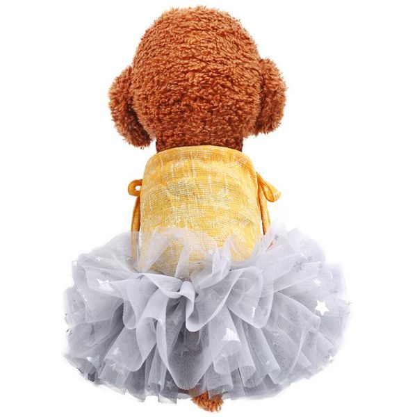 

dog apparel spring and summer thin section pet cat puppies chihuahua gray star suspenders skirt temperament clothes