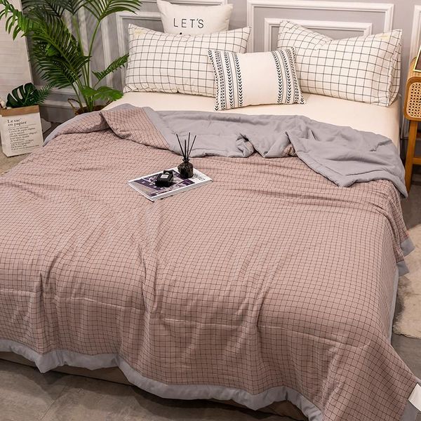 

comforters & sets striped plaid thin summer quilt blankets soft comforter patchwork quilted bed cover quilting for adults kids colcha home t