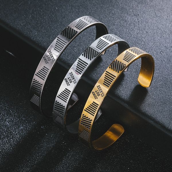

vintage bracelet cuff bangle stainless steel bangles jewelry gift for men women, Black