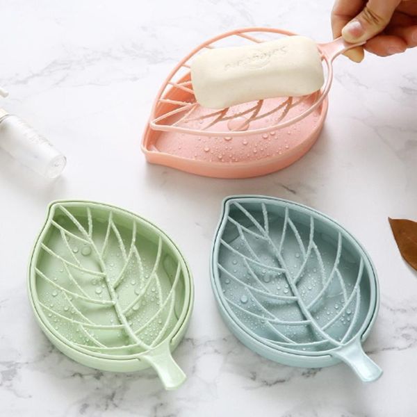 

soap dishes bathroom creative leaf type non-slip box double large drain rack toilet shower tray